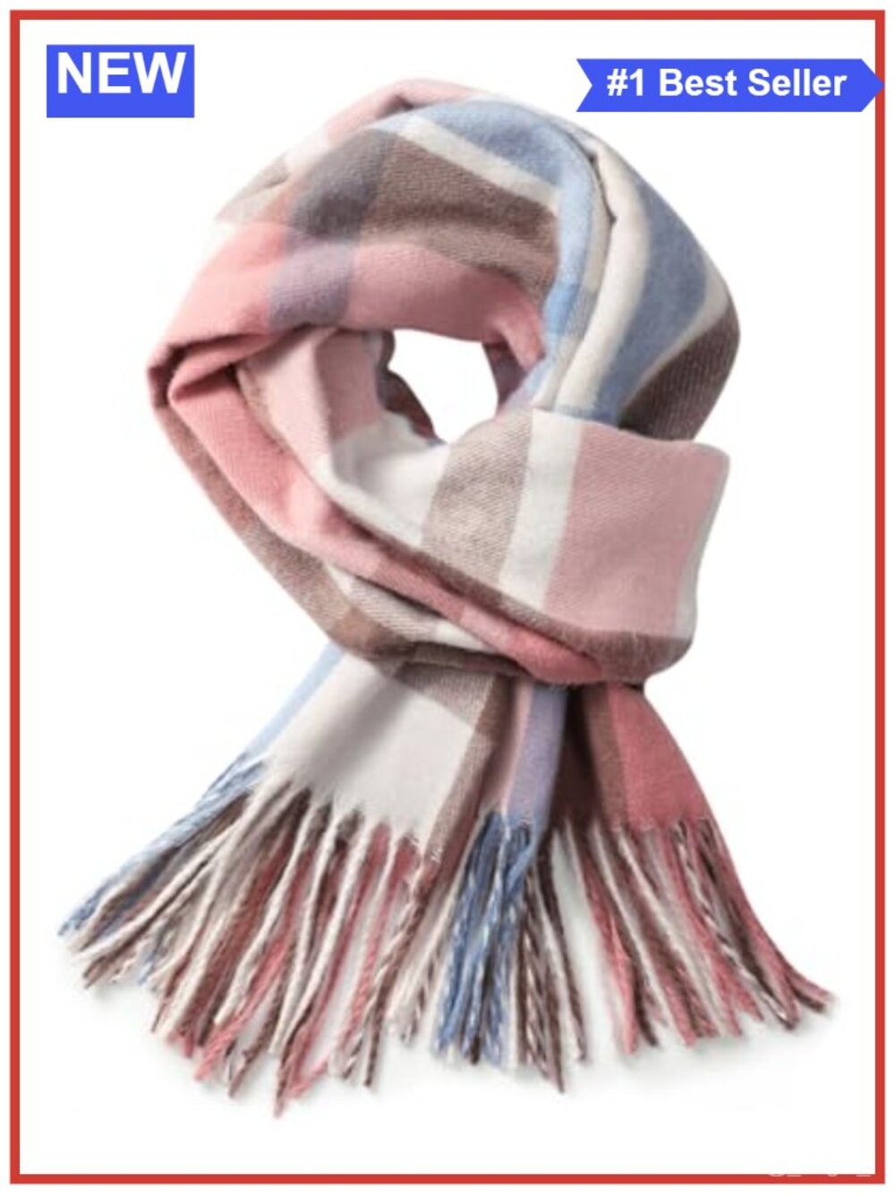 Women's Plaid Winter Scarf Oversized Acrylic Blanket Wrap Shawl